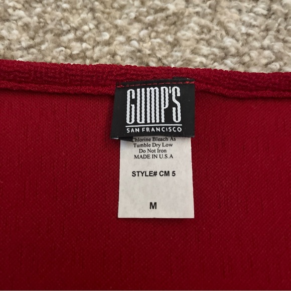 Gumps San Francisco Sleeveless Top Blouse Red Tunic Tank Women Medium - Picture 2 of 2
